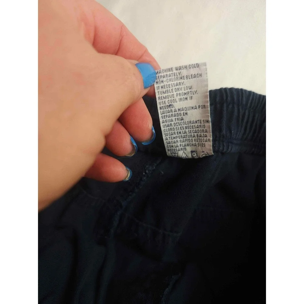 Navy Blue Cotton Cargo Shorts Elastic Waist Utility Pockets Mens XL